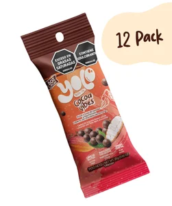 Cocoa Vibes | Snack saludable de arroz y frijol, chocolate saludable con cacao oscuro al 60% sin azúcar