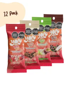 Pack mix de snack saludable de arroz y frijol cubierto de chocolate, con sabores Berry Bliss, Cocoa Vibes, Canela Chilly Citrus Pop Sin azúcar