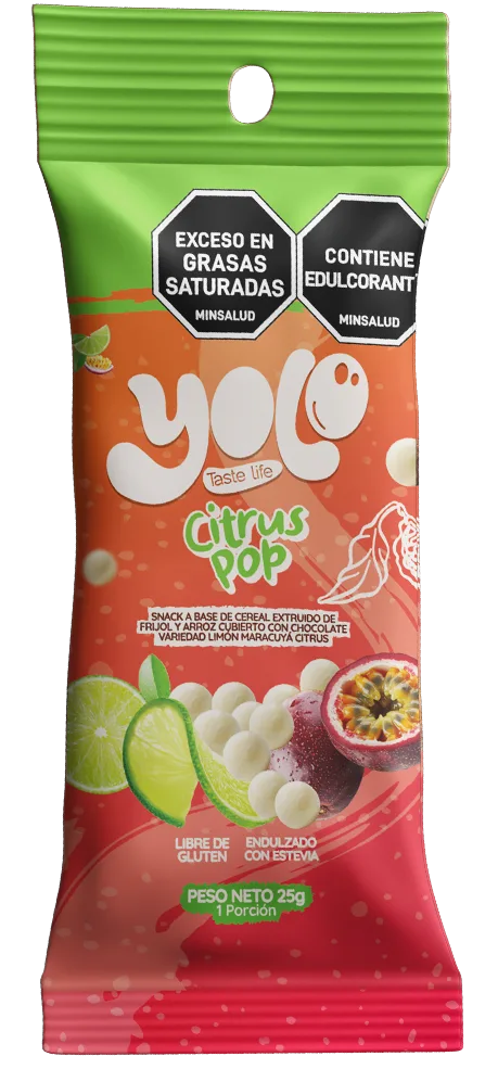Snack YOLO cubierto con una fina capa de chocolate blanco