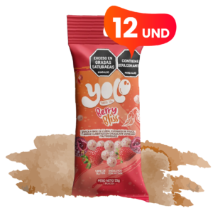 Berry Bliss | Chocolate saludable relleno de arroz y frijol, cubierto de chocolate blanco y frutos rojos en un dulce sin azúcar (x12)