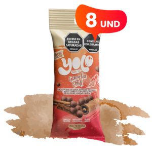 Canela Chill Snack saludable de arroz y frijol cubiertos de cacao oscuro al 60% - sabor natural a canela, sin azúcar (x8)